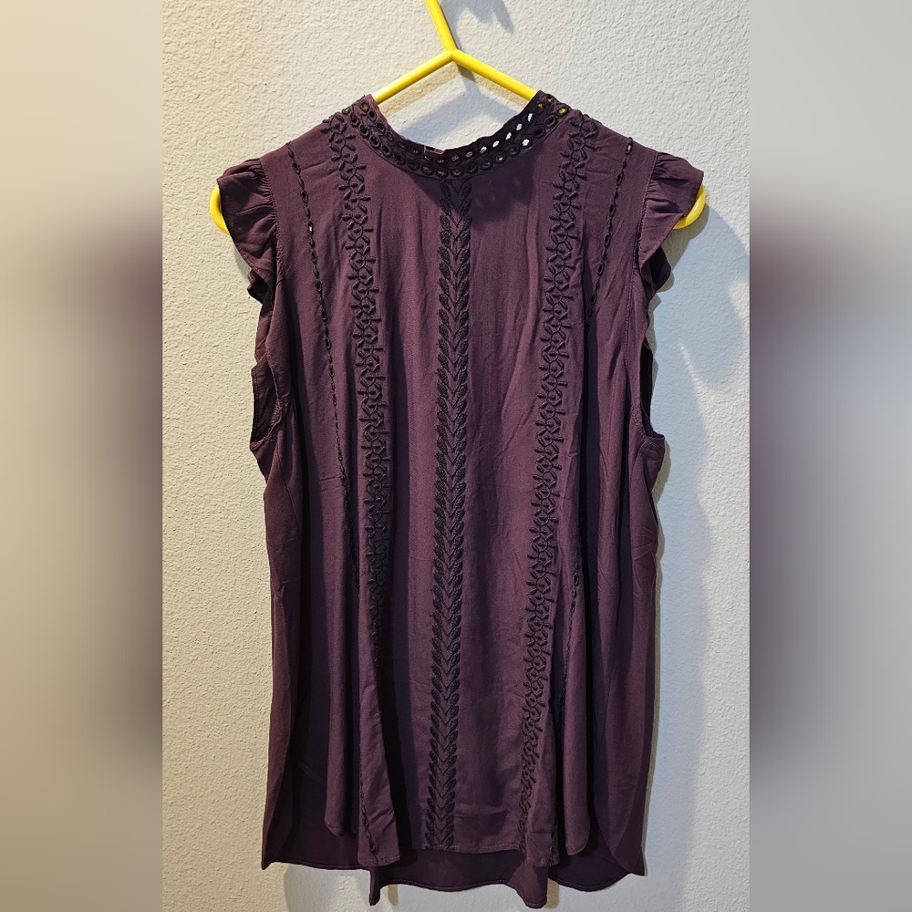 Loft Blouse Women's Size L Burgundy/Purple